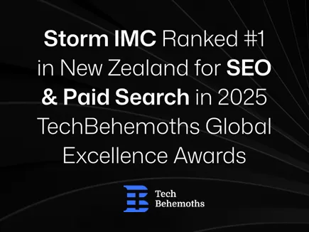 Storm Ranked New Zealand No 1 for SEO & PPC in TechBehemoths 2025 Excellence Awards