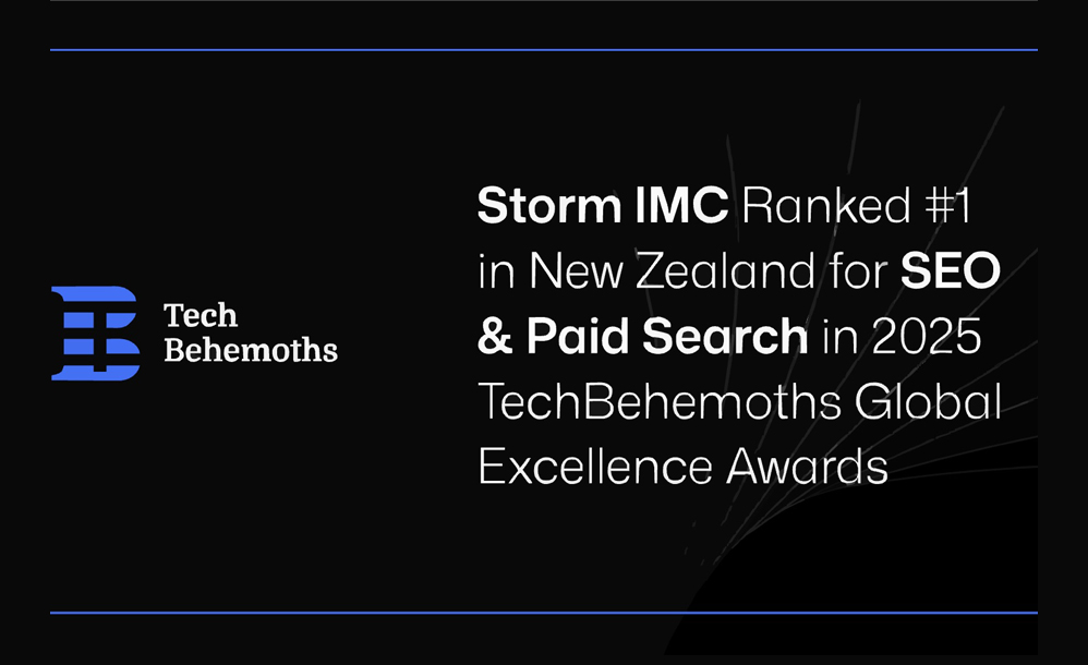 Storm Ranked New Zealand No 1 for SEO & PPC in TechBehemoths 2025 Excellence Awards