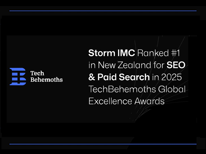 Storm Ranked New Zealand No 1 for SEO & PPC in TechBehemoths 2025 Excellence Awards